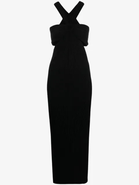 Ba&Sh gathered ribbed-knit maxi dress