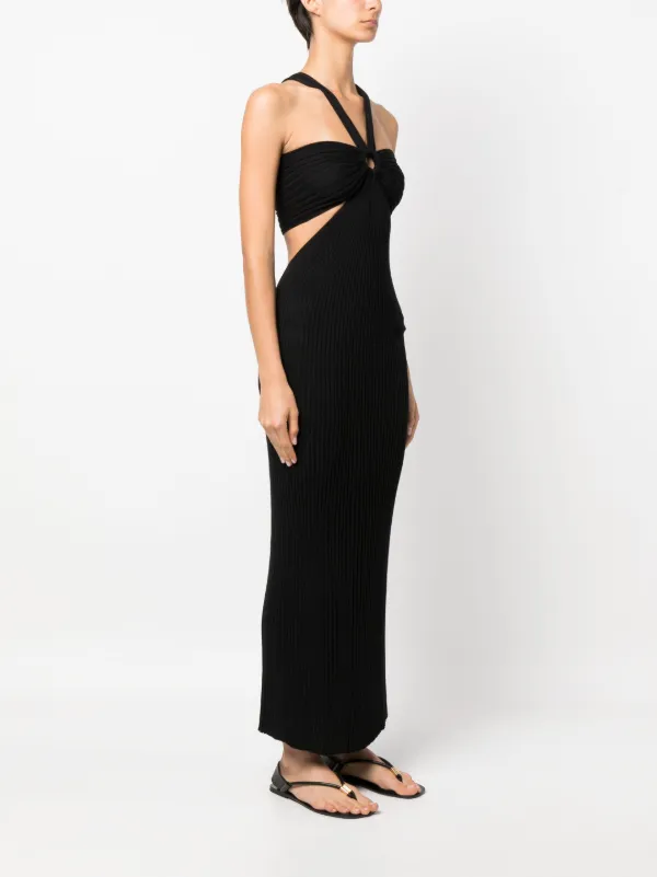 knit dress with gathered waist Fine-knit dress with gathered sides - Women