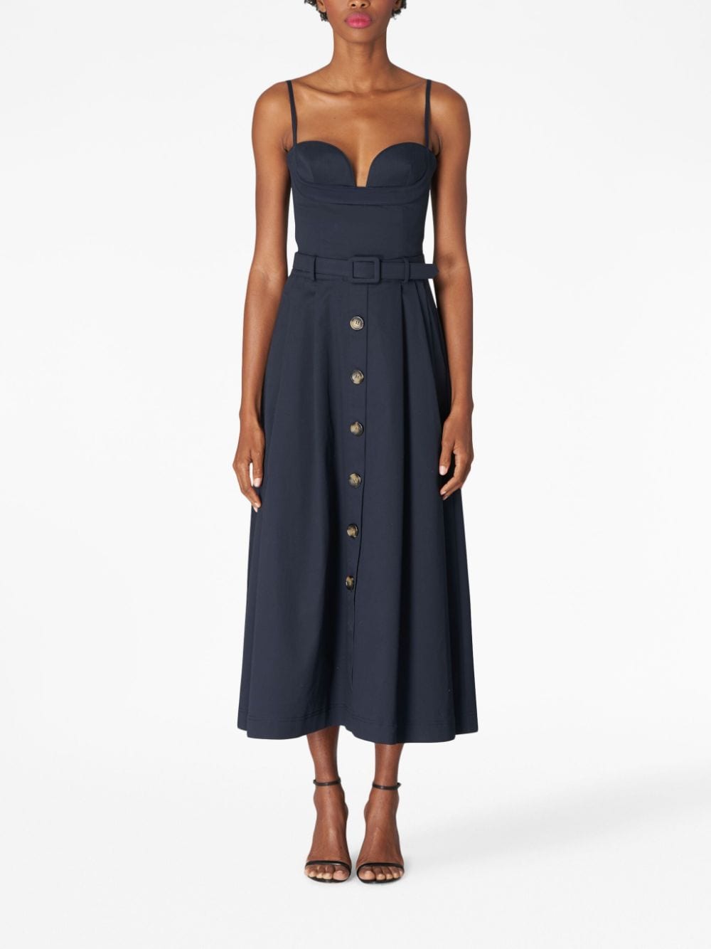 Carolina Herrera corset-style Belted Midi Dress - Farfetch