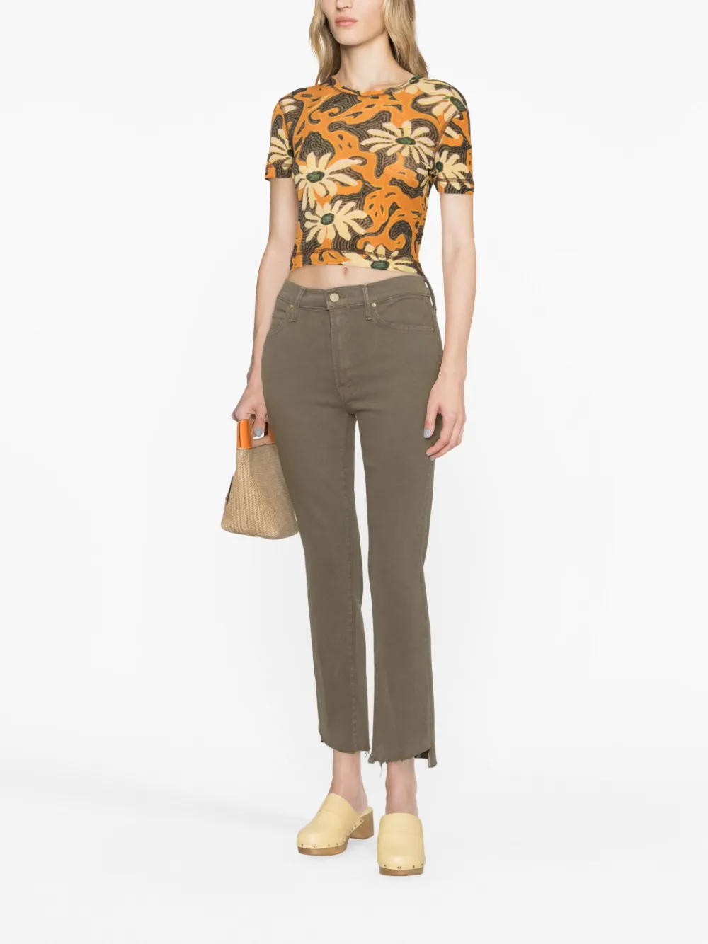 MOTHER Cropped jeans - Groen