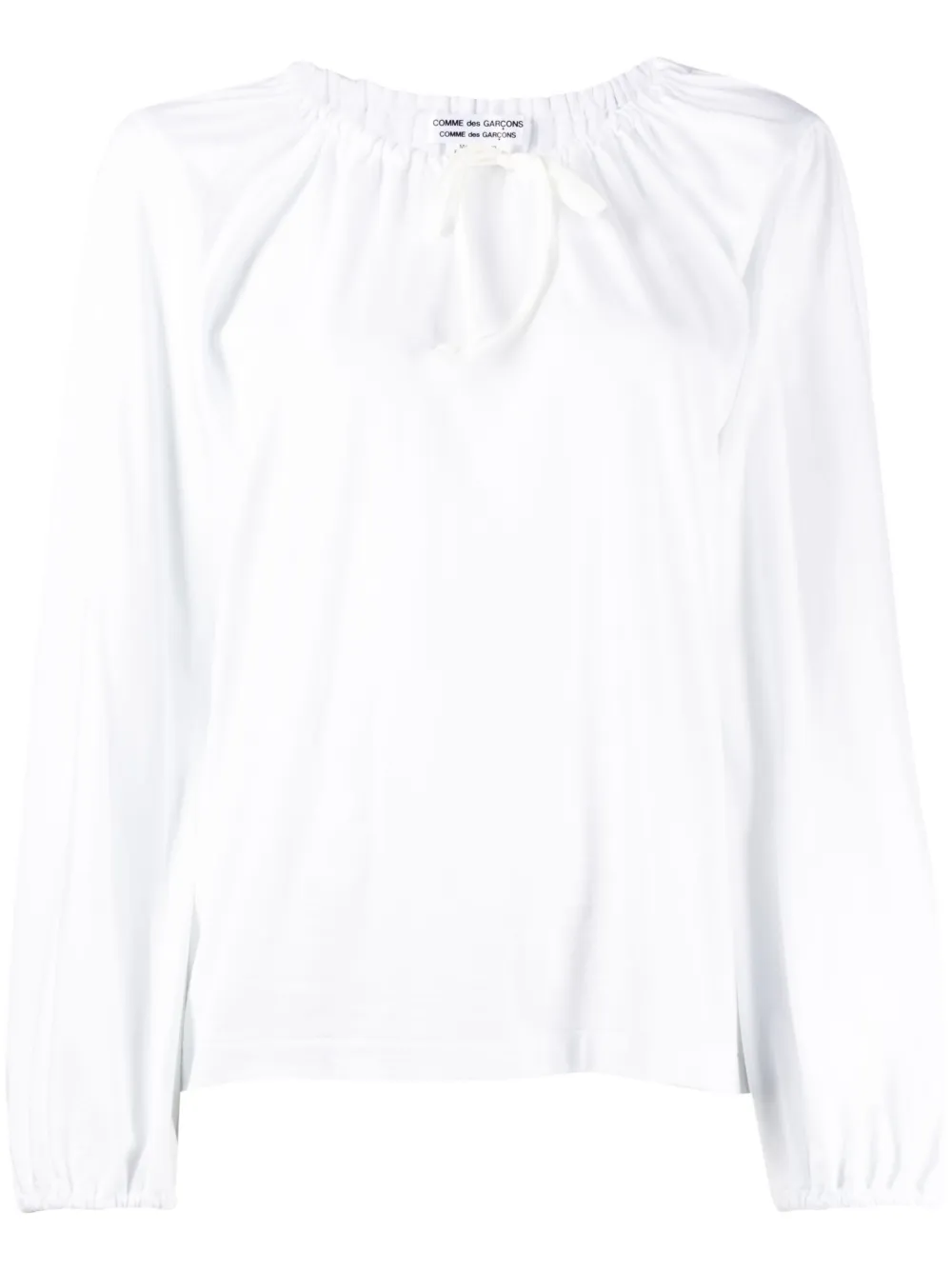 Comme Des Garçons Long-sleeved Cotton Blouse In White