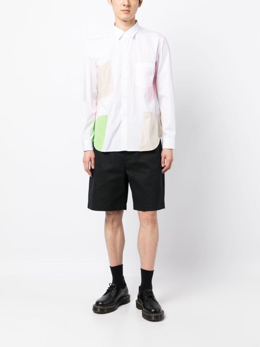 Comme Des Garçons Homme Plus T-shirt met colourblocking - Wit