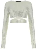 ANDREĀDAMO crystal-embellished blouse - White