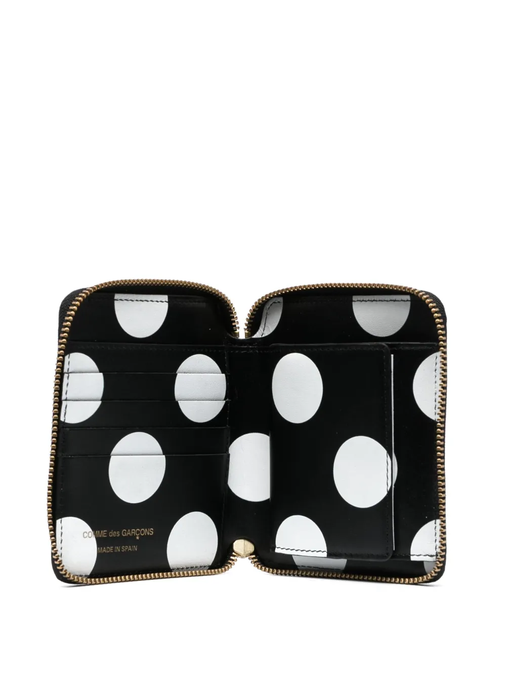 COMME DES GARÇONS INSIDE-PRINTED PATENT-LEATHER WALLET