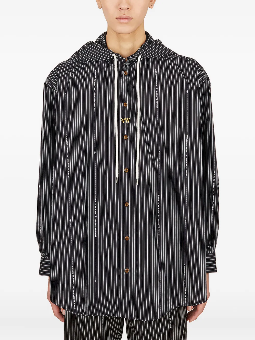 Vivienne Westwood hooded striped shirt Groen