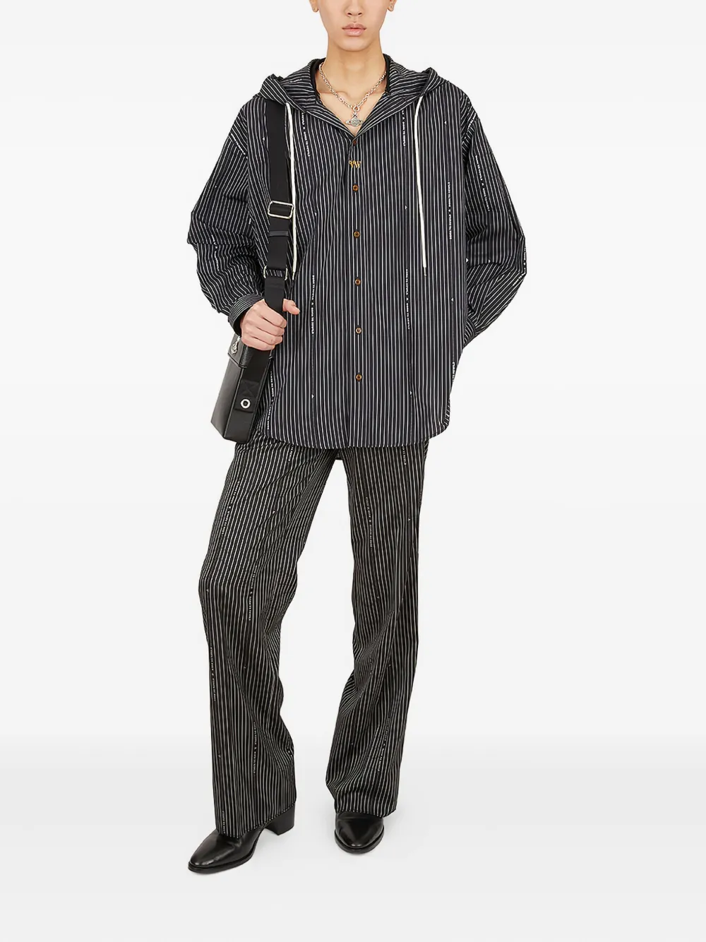 Vivienne Westwood hooded striped shirt Groen