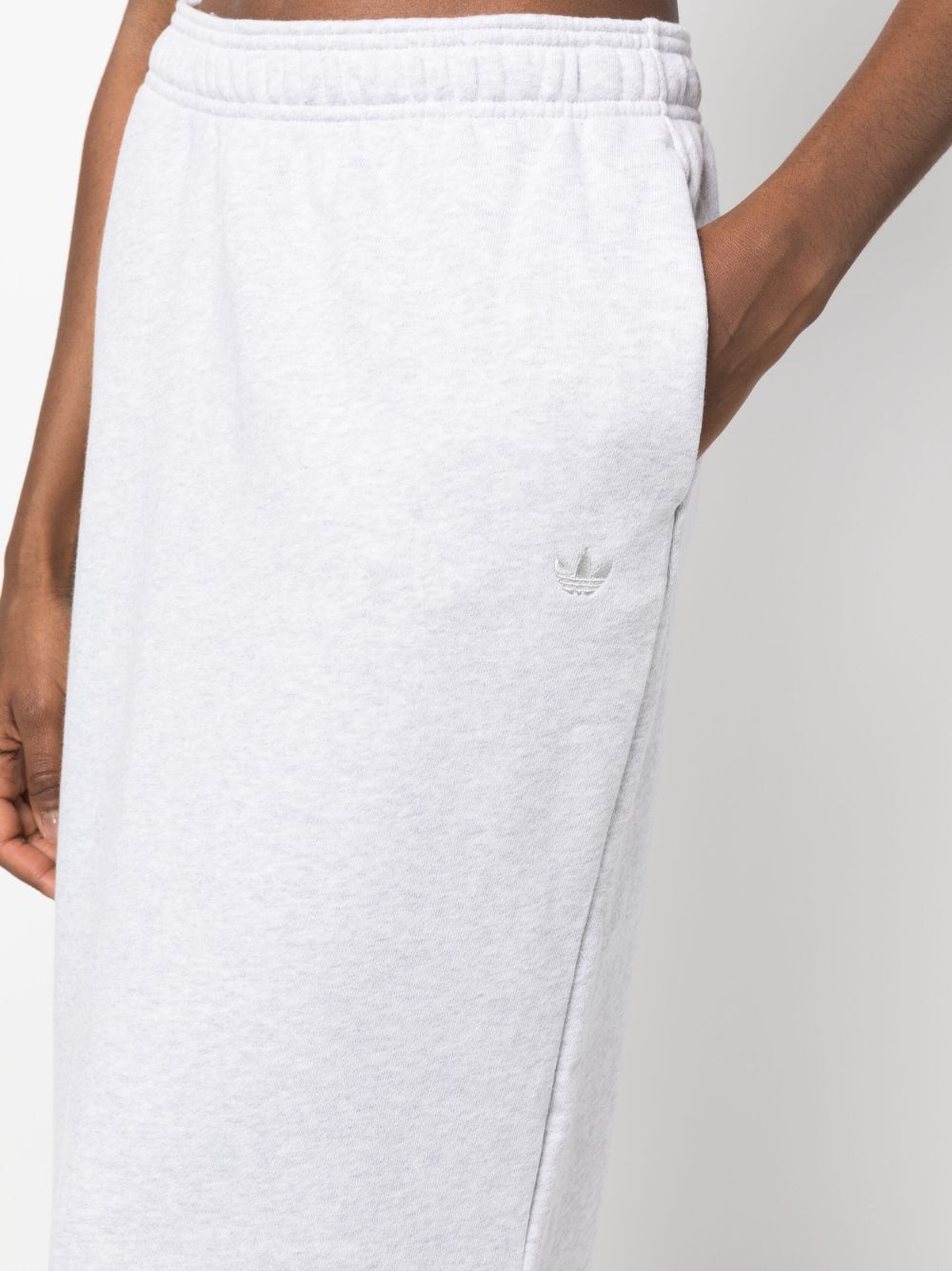 Shop Adidas Originals Logo-embroidered Cotton Skirt In Grey