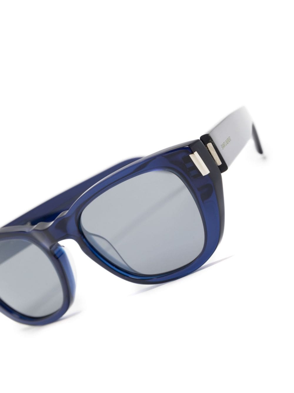 Shop Saint Laurent Cat-eye Frame Sunglasses In Blue