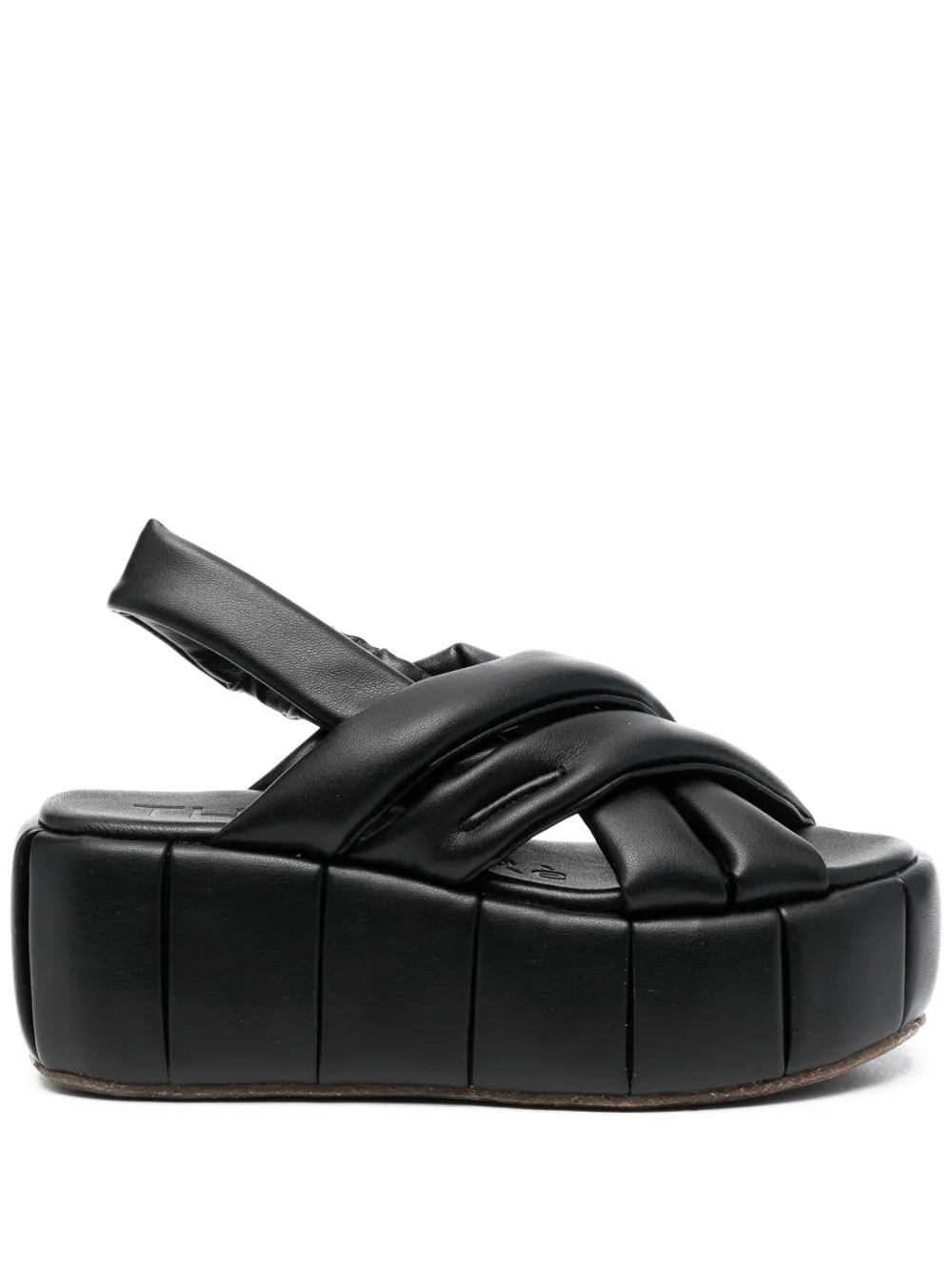 Shop Themoirè 75mm Wedge-heel Sandals In Black