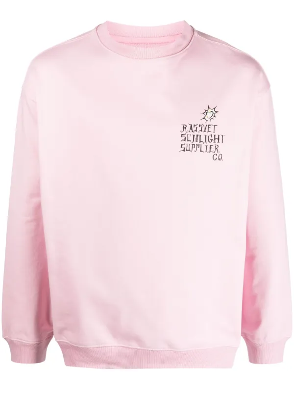 RASSVET logo-print Cotton Sweatshirt Pink FARFETCH IN