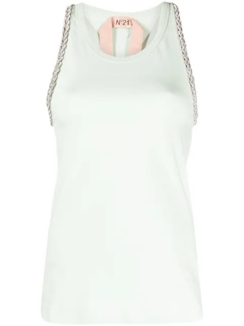 Nº21 crystal-embellished cotton top