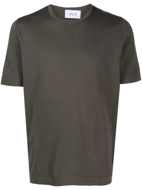 D4.0 playera de tejido fino de canalé manga corta