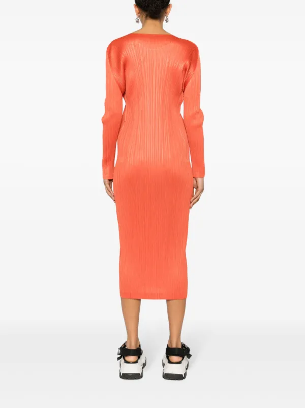 Pleats Please Issey Miyake プリーツ ドレス | オレンジ | FARFETCH JP