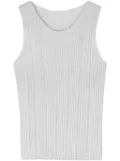 Pleats Please Issey Miyake plissé sleeveless T-shirt - Grey