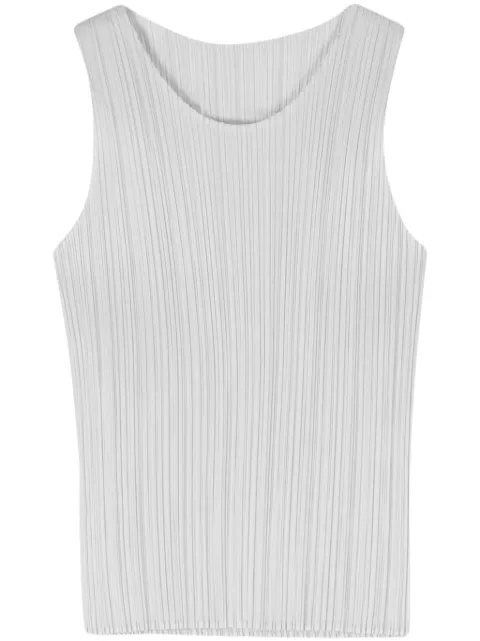 Pleats Please Issey Miyake playera sin mangas plisada