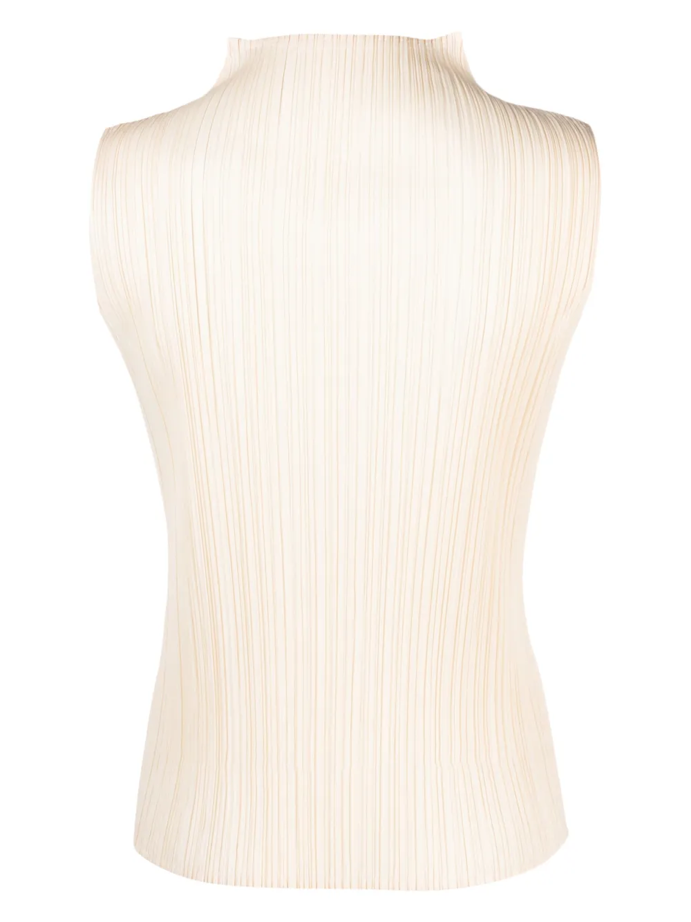 Pleats Please Issey Miyake high-neck pleated tank top - Beige