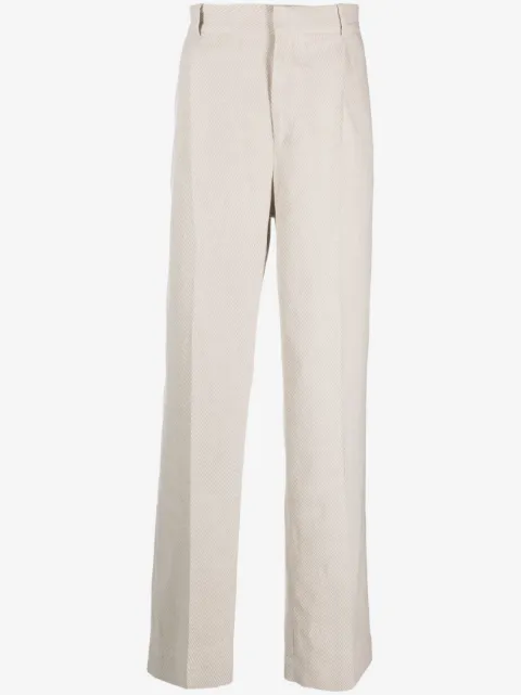 Botter straight-leg cotton-linen blend trousers