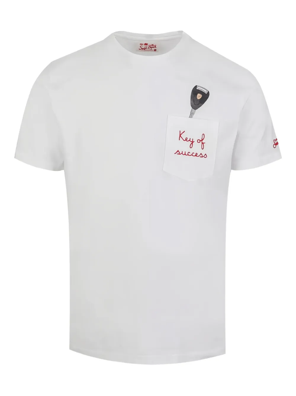Mc2 Saint Barth Austin Key Success Pocket T-shirt In White