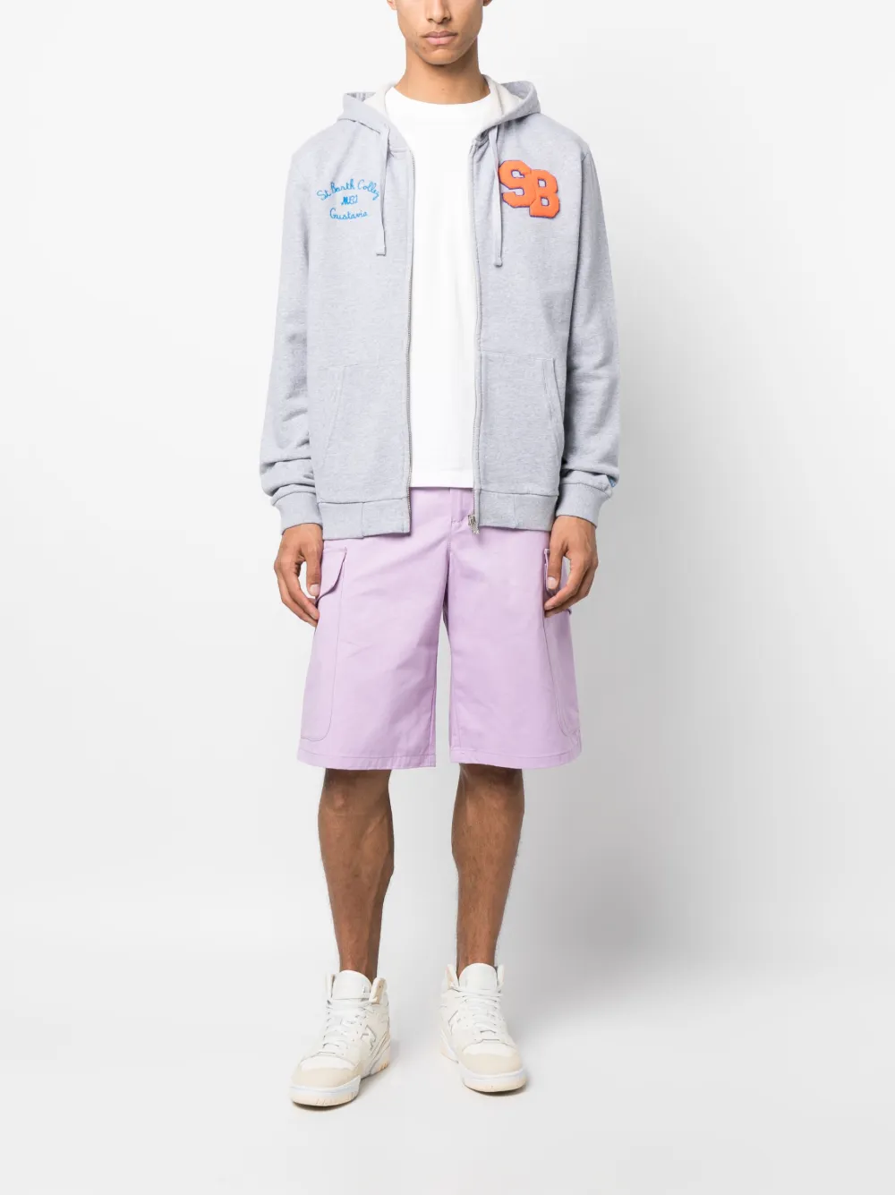 MC2 Saint Barth Hoodie met geborduurd logo - Grijs
