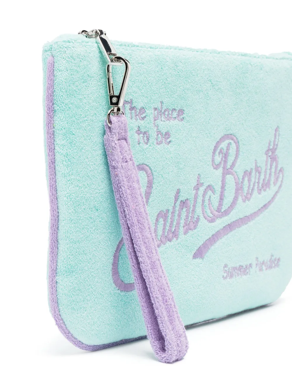 MC2 Saint Barth Kids embroidered-logo pochette bag - Blauw