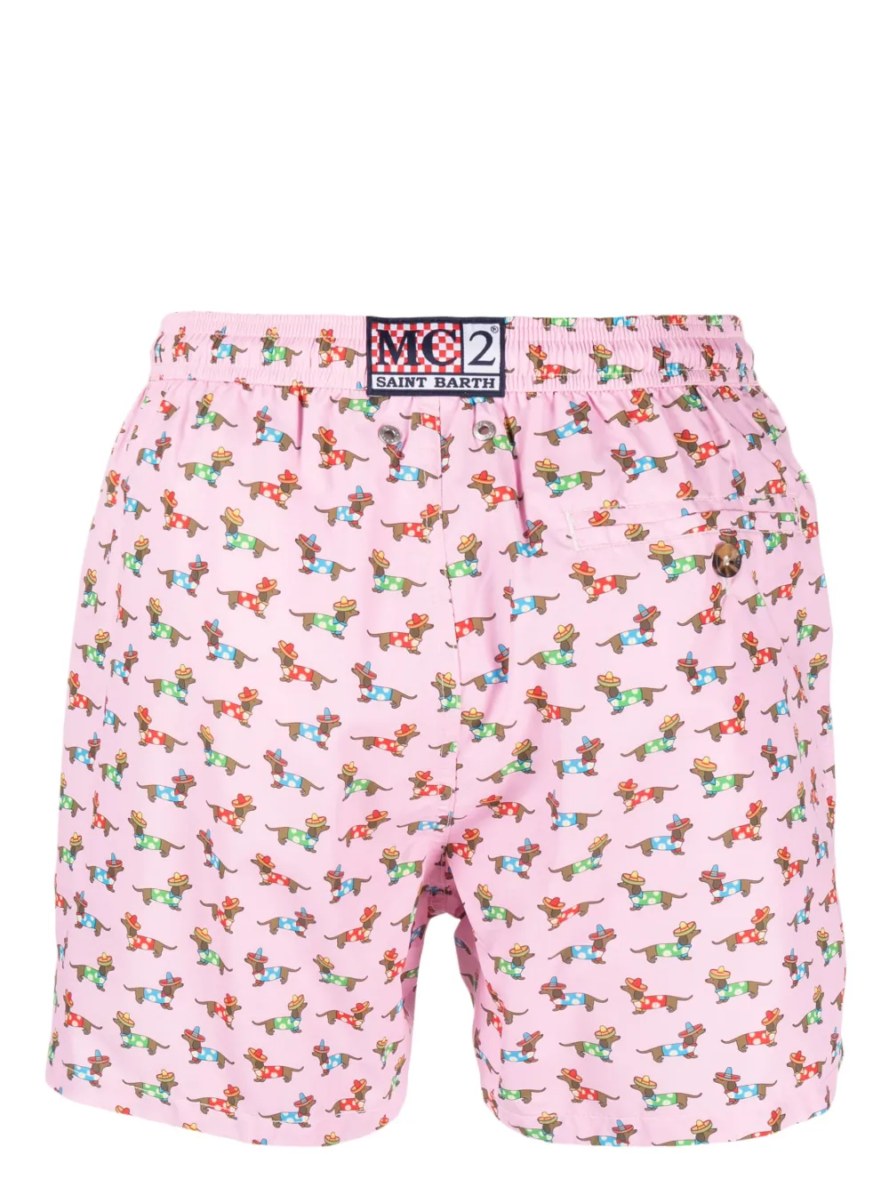 MC2 Saint Barth Zwembroek met bladerprint - Roze