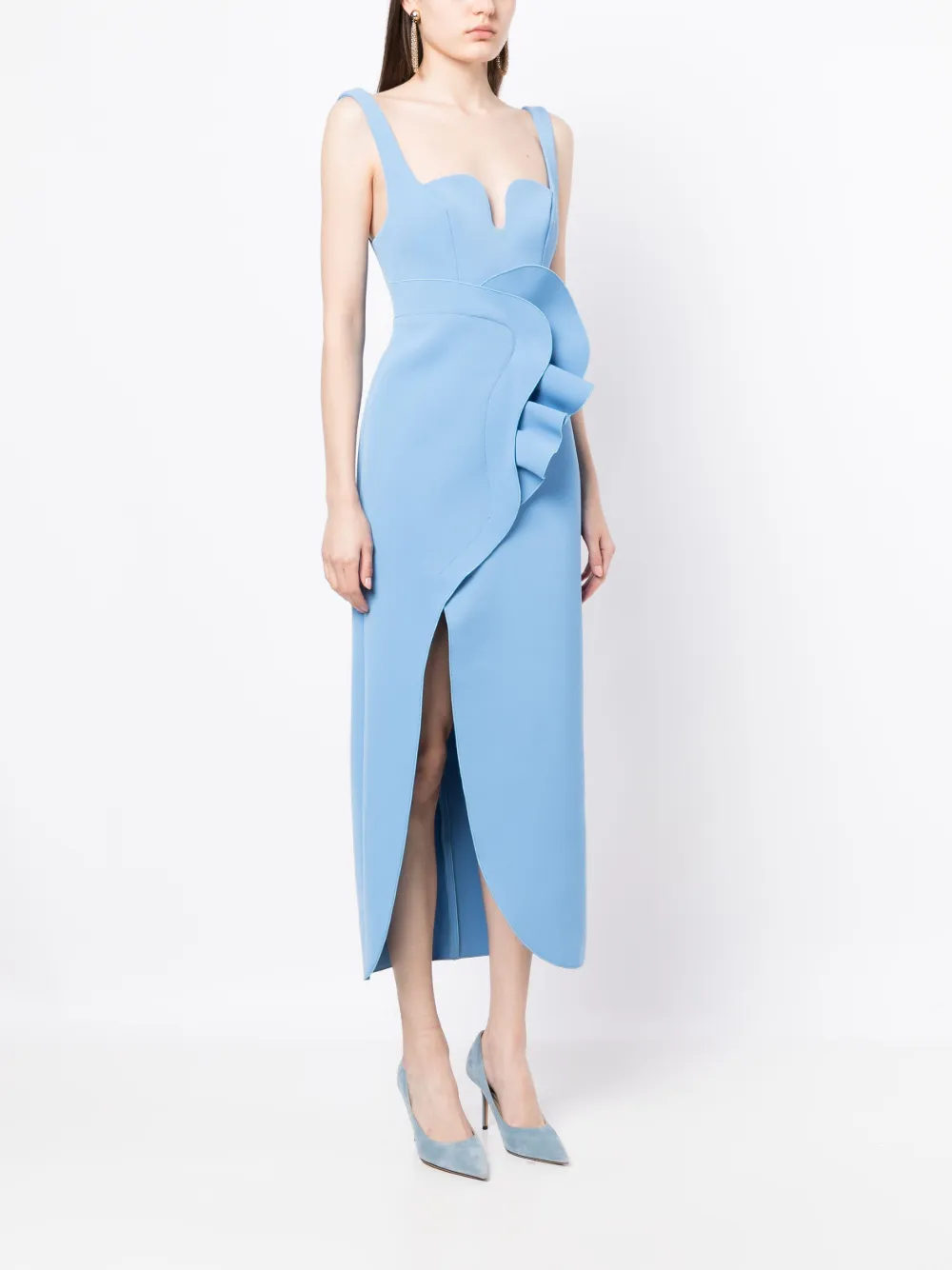 ACLER RUFFLED MIDI DRESS