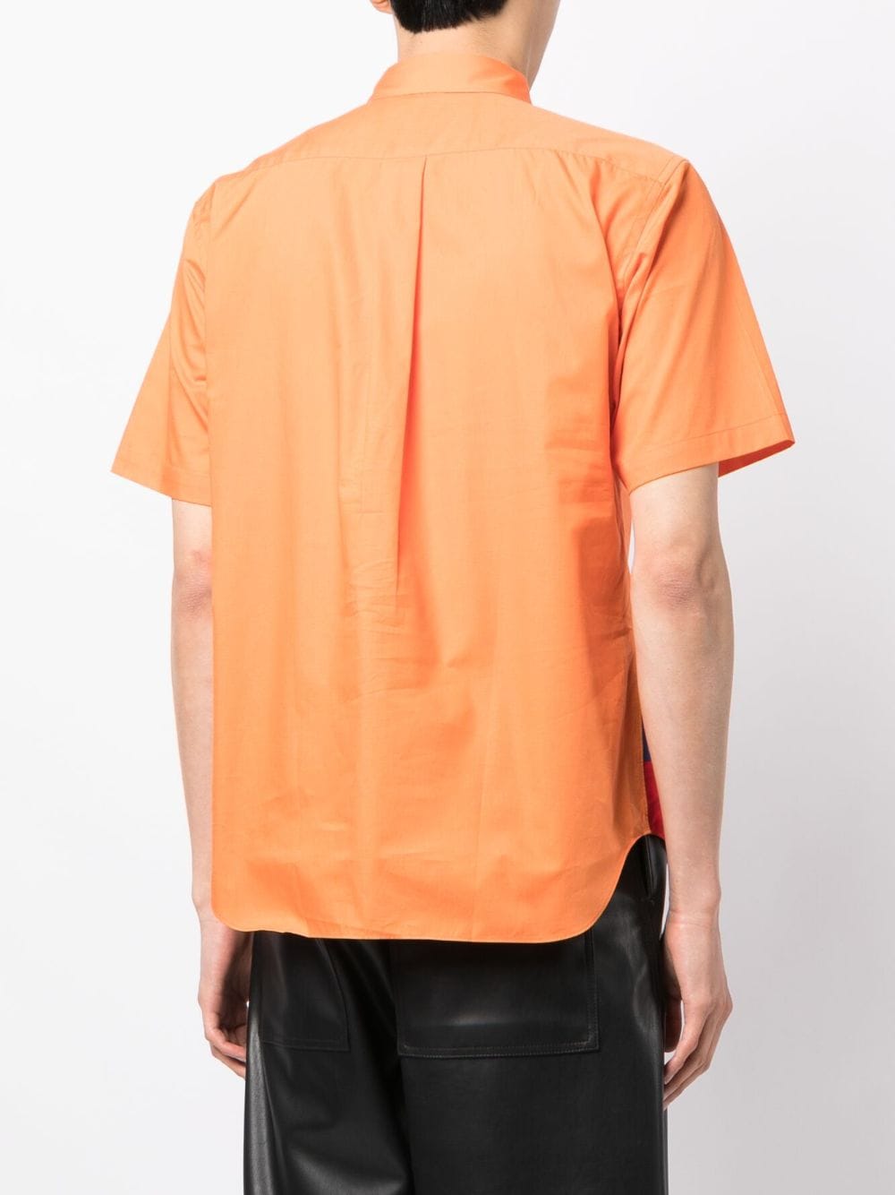 Shop Comme Des Garçons Homme Deux Striped Cotton Shirt In Orange