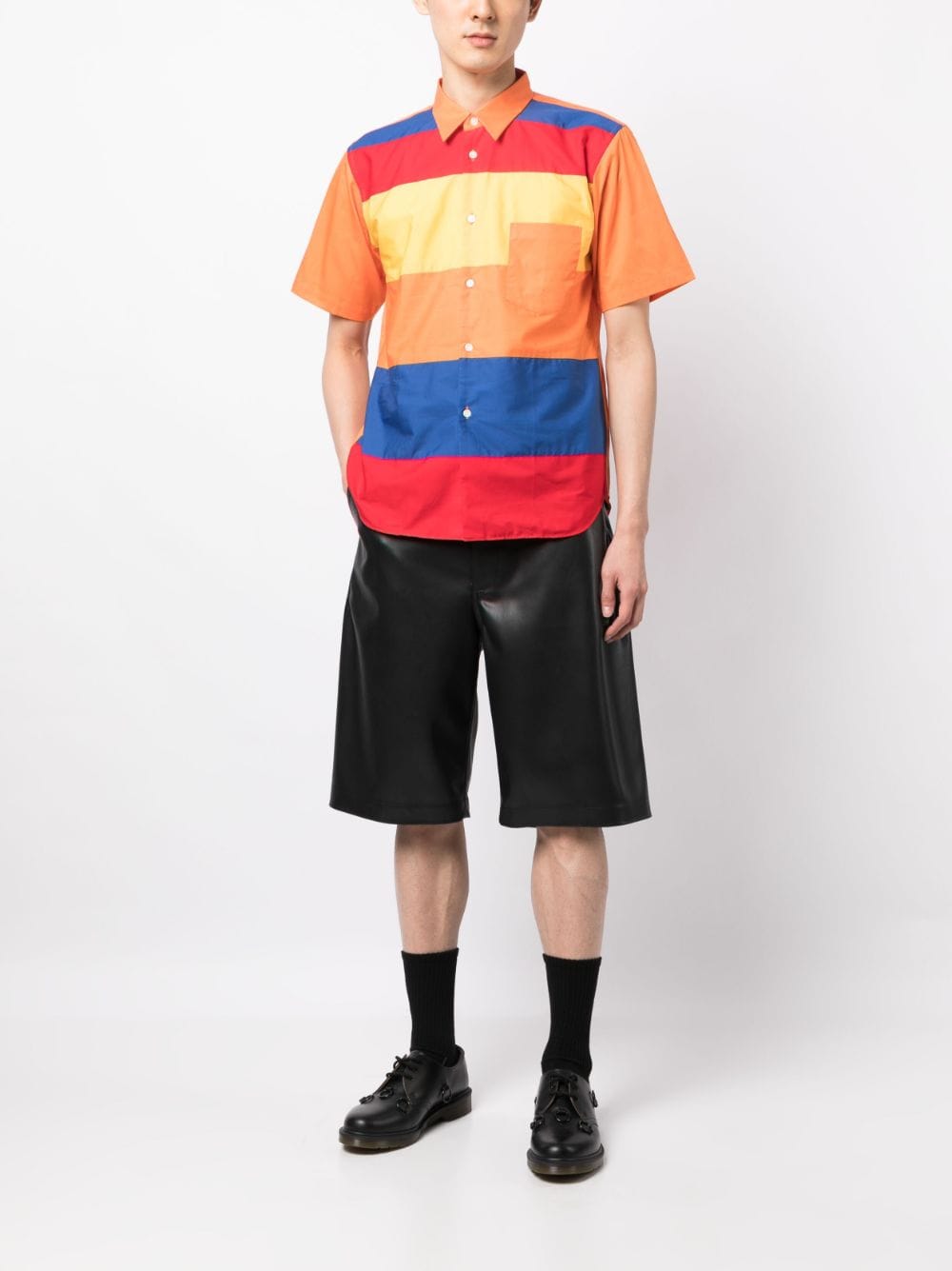 Comme Des Garçons Homme Deux striped cotton shirt - Oranje