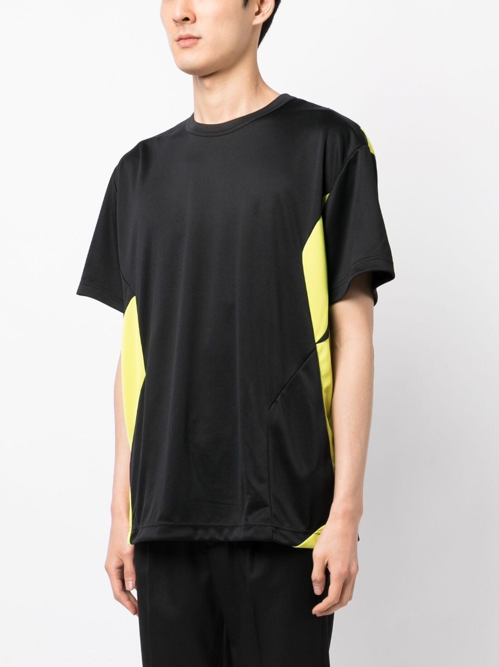 Shop Comme Des Garçons Homme Deux Colour-block Panelled T-shirt In Black