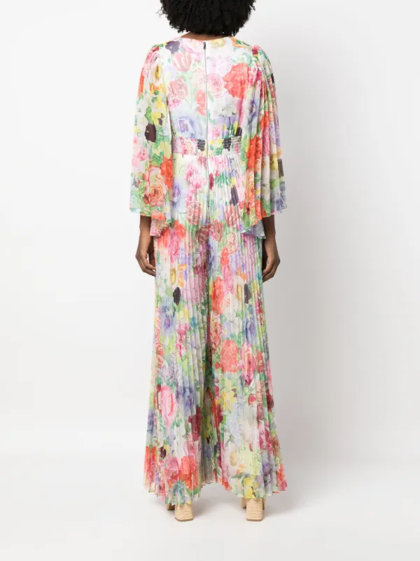 ALICE+OLIVIA KIMONOスリーブ プリーツジャンプスーツ BENNET Alice + Olivia Bennet Pleated Jumpsuit | White | FARFETCH