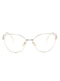 Prada Eyewear logo plaque cat-eye frame glasses - Gold