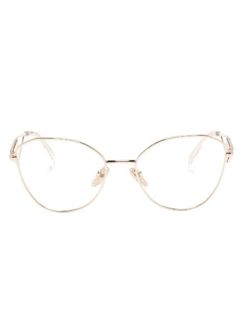 Prada Eyewear logo plaque cat-eye frame glasses