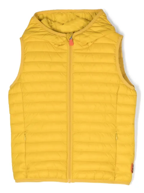 Save The Duck Kids - logo-patch zip-up gilet
