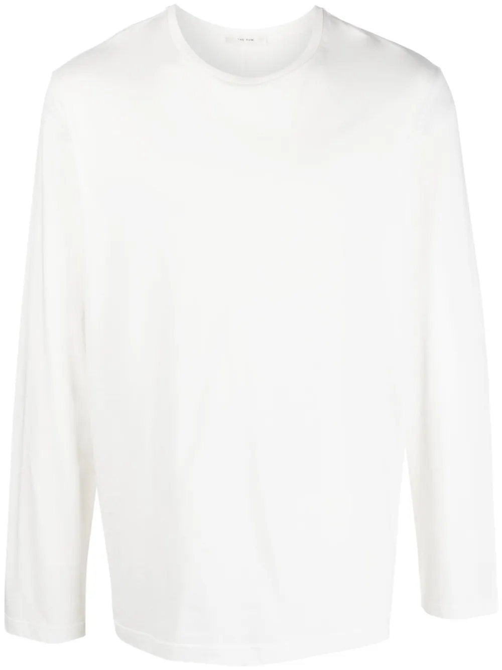 The Row Drago Long Sleeved Cotton T-shirt In White