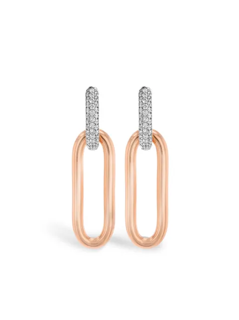 Pragnell 18kt rose and white gold Havana diamond earrings