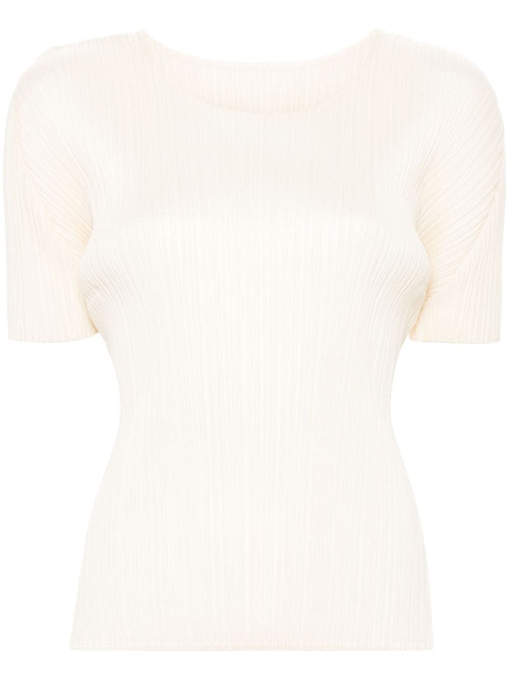 Issey Miyake Plissé-effect Short-sleeve T-shirt In Neutrals