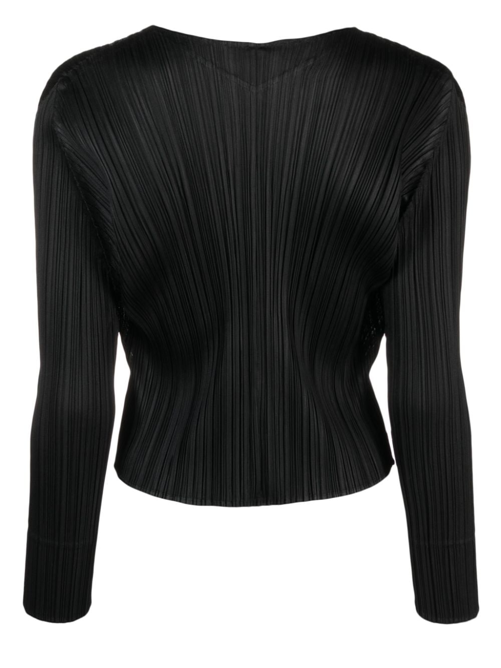 Shop Issey Miyake Pleated Open-front Cardigan In Black