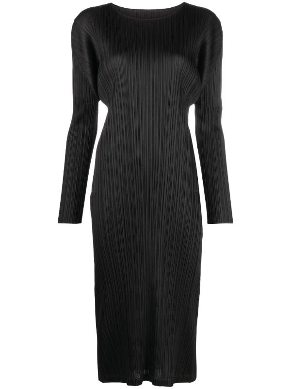 Pleats Please Issey Miyake September plissé-satin Midi Dress