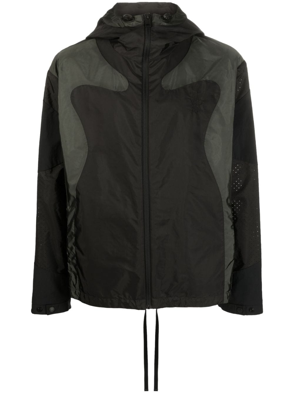 Moncler Hague Panelled Hooded Acket In Black