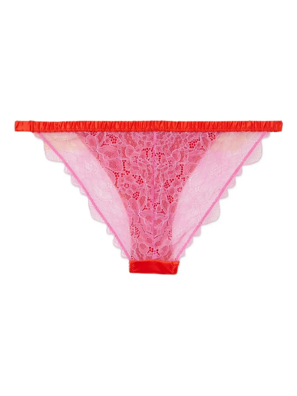 Love Stories Satin-lace Briefs In Red
