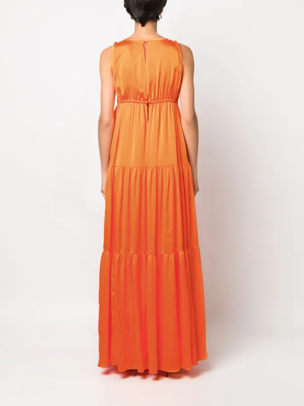 BCBG Max Azria Kameron V neck Tiered Maxi Dress Farfetch