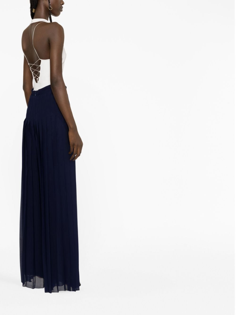Shop Ralph Lauren High-waisted Pleated Trousers In Blue