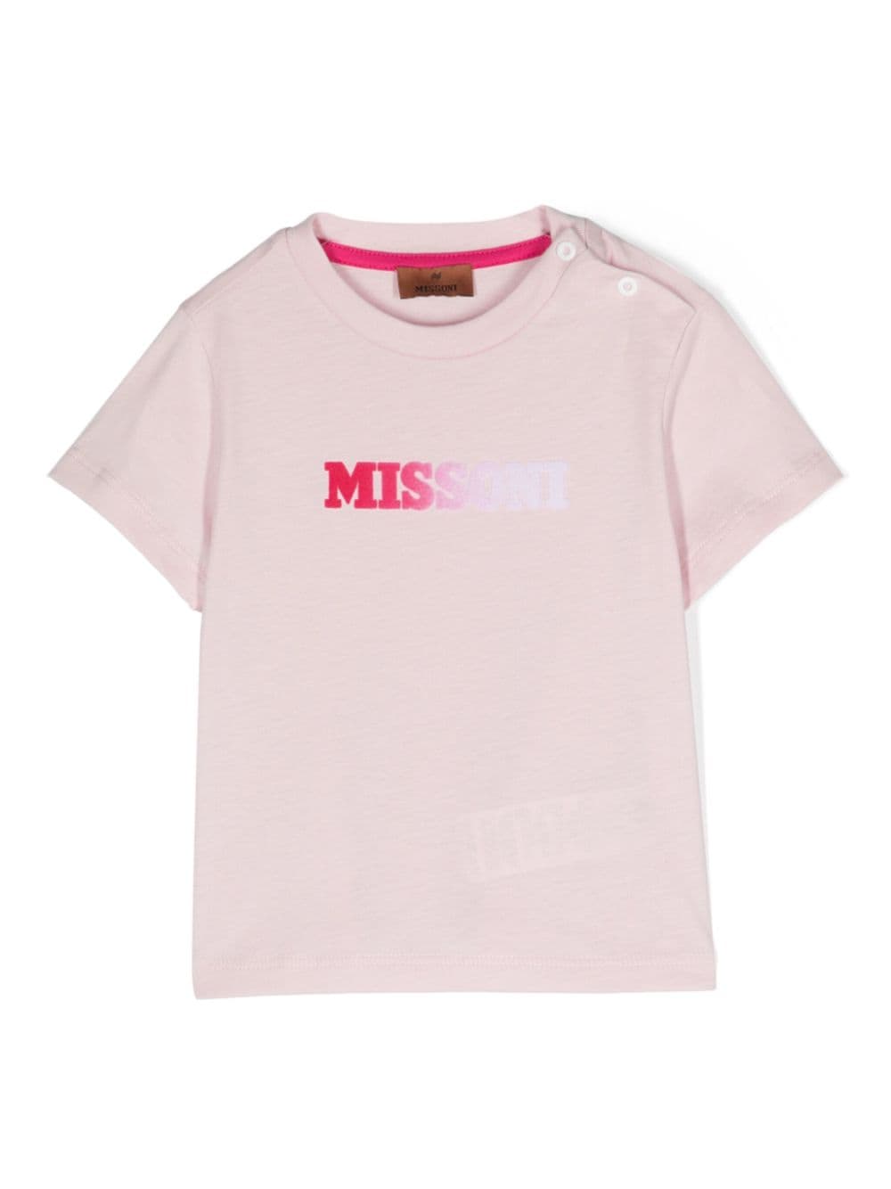 Missoni Babies' Logo印花棉t恤 In Pink