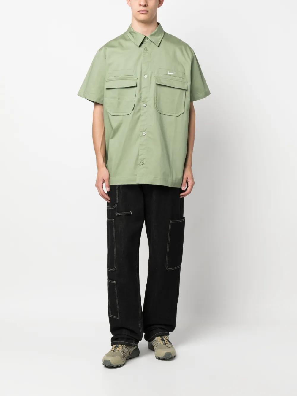 Nike Overhemd met geborduurd logo - Groen