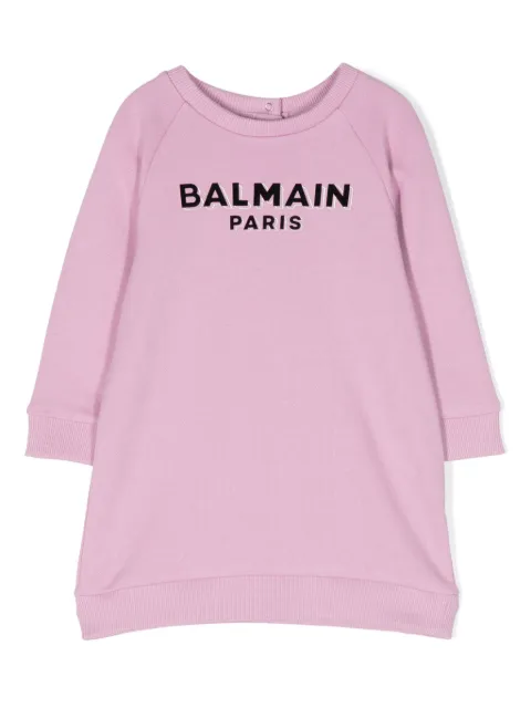 Balmain Kids logo-print cotton dress