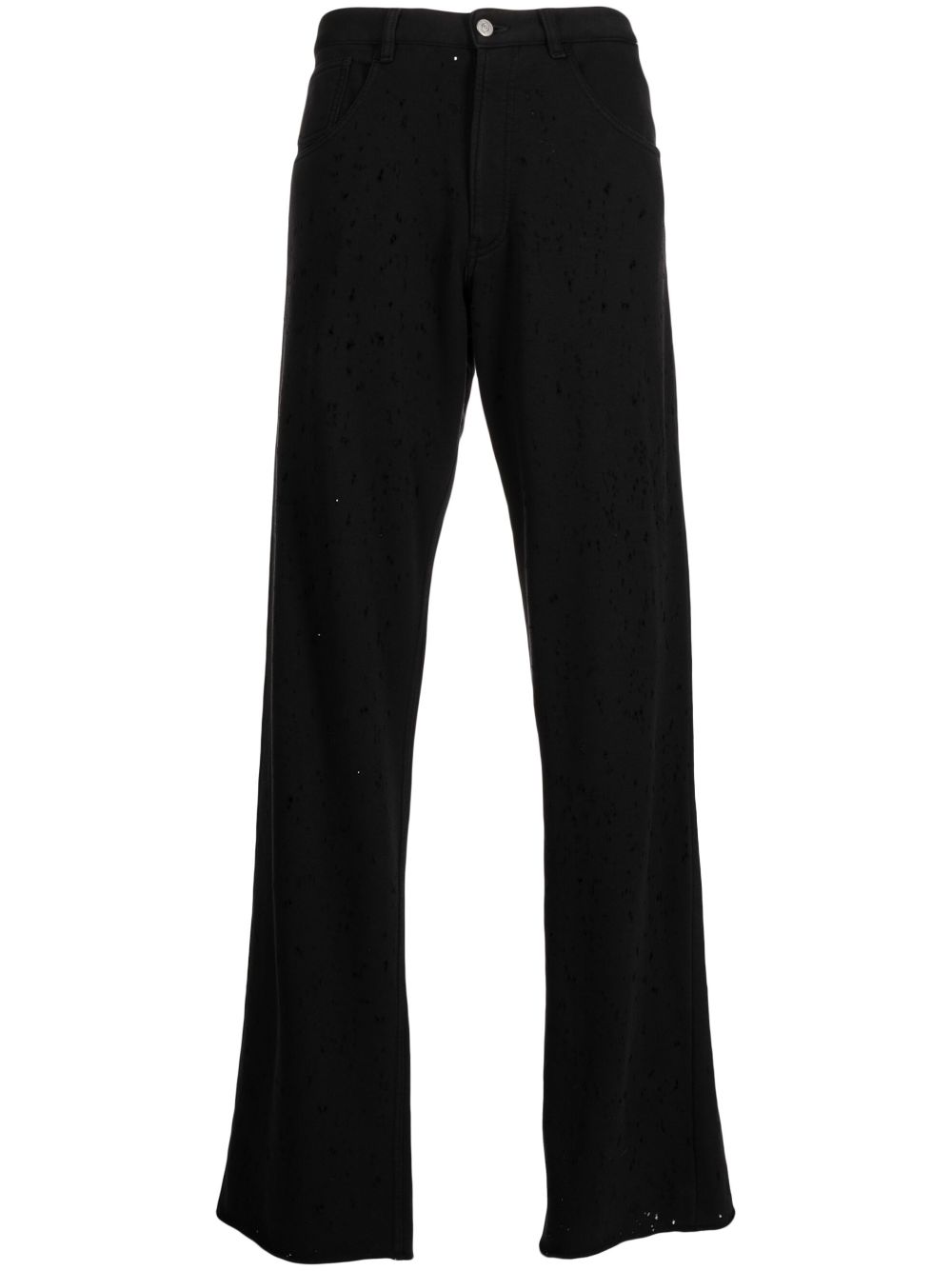 MM6 Maison Margiela distressed-effect wide-leg Trousers - Farfetch