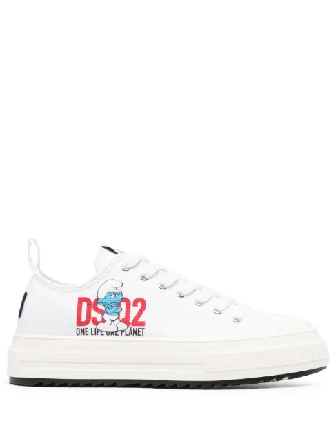 Dsquared2 smurfs-print canvas sneakers