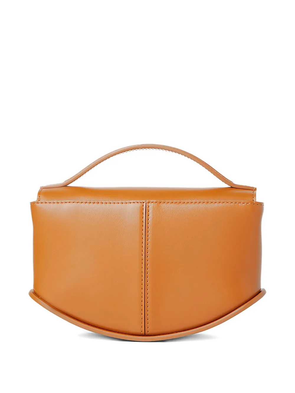 Durazzi Milano curved leather handbag - Bruin