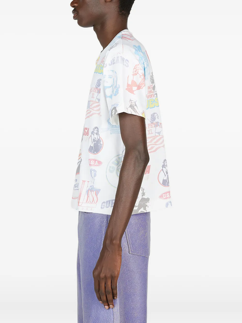 GUESS USA T-shirt met print Wit