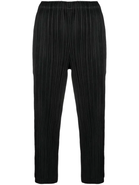 Pleats Please Issey Miyake pleated cropped trousers